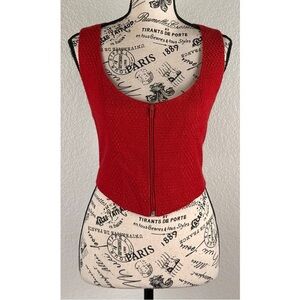 Bebe Vintage Y2K Women's Front Zip Red Vest Rodeo Western Coyote Ugly, size 10